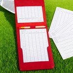 Personalised Cartoon Golf Character PU Leather Golf Scorecard Holder with Name Daily Training Game Day Golf Club Gift for Golf Players Coaches