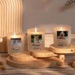 Personlig Forever Loved Pet Foto Paw Print Ljusburk med namn LED-ljus och trälock Sympati Pet Loss Minnesgåva för husdjursägare