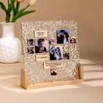 Cornice in acrilico personalizzata con a forma di cuore 9 foto base in legnoregalo decorativo di San Valentino e anniversario