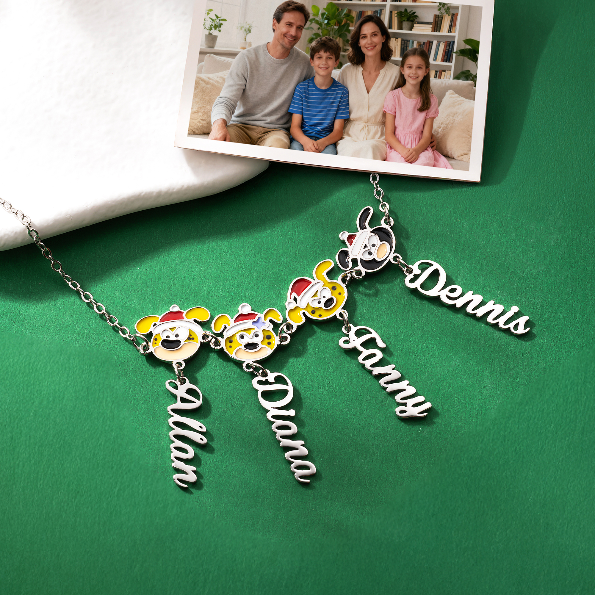 Collier personnalisé Marsupilami 1-5 pendentifs Marsupilami avec nom Cadeau d'anniversaire de Noël pour les filles Femmes | Callie × Marsupilami®.