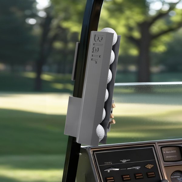 Personalised Name Design Twist Lock Golf Ball & Tee Holder for Cart Rail Golf Accessory Birthday Gift for Golf Lovers