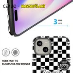 Personalised Cartoon Marsupilami Checkerboard Phone Case for iPhone with Name Daily Use Birthday Gift for Women Girls | Callie × Marsupilami®