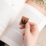 Segnalibro in pelle magnetico personalizzato con nome e gatto magico floreale regalo di compleanno per amanti dei libri e gatti