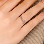 Personalized Minimalist Style Circle Open Sterling Silver Ring with 2-4 Names Birthday Anniversary Gift for Family Couples