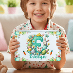 Personalised Cute Cartoon Bunny Easter Eggs Food Grade Metal Biscuit Tin Storage Box with Name Easter Gift for Family Kids