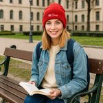 Gorro de punto personalizado suave con flor de nacimiento y nombre bordado accesorio diario regalo de cumpleaños para mujeres y hombres