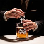Personalized Lace Initial Whiskey Decanter with Name Birthday Father's Day Gift for Bartender Dad Whiskey Lovers