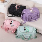 Bolsa de viaje personalizada con múltiples compartimentos diseño de bailarina con inicial y nombre regalo de cumpleaños para amante del ballet