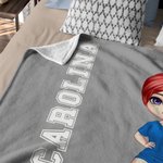 Manta suave personalizada multicolor con personaje animado de fútbol y nombre decoración del hogar regalo de cumpleaños para amantes del fútbol