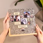 Cornice in acrilico personalizzata con a forma di cuore 9 foto base in legnoregalo decorativo di San Valentino e anniversario