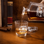 Personalized Bonfire Campervan Whiskey Decanter with Engraved Name Father's Day Birthday Gift for Father Friends Bartenders