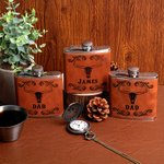 Flasque en cuir PU avec nom pour la fête des pères Cadeau d'anniversaire pour mari et garçon d'honneur