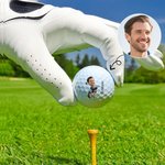 Pelota de golf personalizada con foto de rostro personaje animado divertido y nombre regalo de cumpleaños y día de juego para amantes del golf