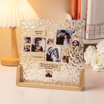 Cornice in acrilico personalizzata con a forma di cuore 9 foto base in legnoregalo decorativo di San Valentino e anniversario