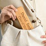 Personalized Double Wood Ballpoint Pen Set with Engraved Text and Wooden Pen Case Birthday Thank You Gift for Teacher Colloeague