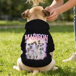 Personalised Lightning 5 Pet Photos Soft Warm Puppy Dog Hoodie Clothes with Name Adoption Anniversary Birthday Gift for Dog Lover Pet Owner