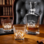 Personalized Bonfire Campervan Whiskey Decanter with Engraved Name Father's Day Birthday Gift for Father Friends Bartenders