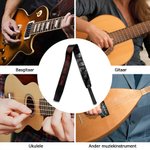 Gepersonaliseerde Verstelbare Leren Gitaarriem met Geborduurde Naam Muziekaccessoires Verjaardagscadeau voor Gitaarspeler Musicus