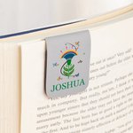 Personalized Folk Art Flower  PU Leather Bookmark Clip with Name Reading Birthday Gift for Book Lovers Bookworms