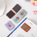 Personalized Folk Art Flower  PU Leather Bookmark Clip with Name Reading Birthday Gift for Book Lovers Bookworms