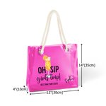 Sac Cabas Transparent Imperméable Personnalisé avec Nom Accessoire de Plage et Vacances pour Femme Fille