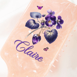 Personalized Butterfly Birth Flower Gemstone Hair Brush Anti-Static Massage Comb with Name Anniversary Birthday Gift for Girlfriend Bridesmaid