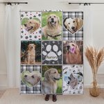 Manta suave personalizada con collage de fotos de perro o cachorro y nombre regalo de cumpleaños o conmemorativo para amantes de las mascotas