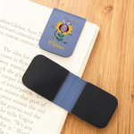 Personalized Folk Art Flower  PU Leather Bookmark Clip with Name Reading Birthday Gift for Book Lovers Bookworms