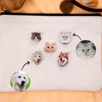 Personalized Cute Pet Portrait Brooch Pin with Name Wearable Art Memorial Birthday Festival Gift for Pet Lovers Friends