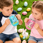 Personalized Floral Bunny Ears Initial Easter Egg 10 oz Insulated Sippy Cup with Name and Handle Baby Shower Birthday Gift for Toddlers Kids