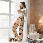 Personliga 1-4 foton av husdjursansikten Flerfärgat hjärta Barn Kvinna Man Pyjamasbyxor med namn och dragsko Dagligt bruk Födelsedagspresent för husdjursälskare Ägare