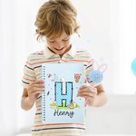 Personalisierte Osterhase Eier Initial Name A5 Spiral Notebook und Pom Puff Pen Set mit linierten Seiten Ostern Geschenk für Jungen Mädchen