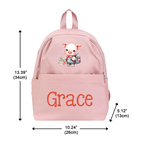 Personalized Cute Cartoon School Animal Multi-Compartment Kid Backpack with Name Back to School Gift for Boys Girls