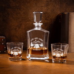 Personalized Bonfire Campervan Whiskey Decanter with Engraved Name Father's Day Birthday Gift for Father Friends Bartenders