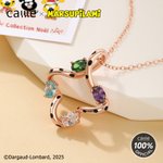 Gepersonaliseerde Langstaart Marsupilami Kerstkrans Ketting met Naam en Geboortesteen Kerstverjaardagscadeau voor Vrouwen | Callie × Marsupilami®