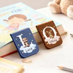 Segnalibro personalizzato in pelle PU con nome e carino animale della foresta regalo di compleanno per amanti dei libri