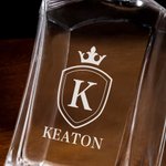 Personalized Wreath Initial Whiskey Decanter with Name Bar Accessory Father's Day Gift for Men Whiskey Lovers