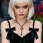 Personalisierte Dornen Iris Kreuz Gothic Schlüssel Halskette mit abnehmbarem Fach und Papier Vintage-Schmuck Geschenk für Gothic-Liebhaber