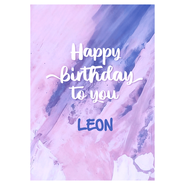 Pink Purple Splash and Drip Birthday Ecard