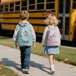 Personalized Cute Cartoon School Animal Multi-Compartment Kid Backpack with Name Back to School Gift for Boys Girls