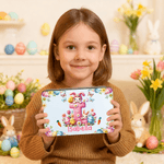 Personalised Cute Cartoon Bunny Easter Eggs Food Grade Metal Biscuit Tin Storage Box with Name Easter Gift for Family Kids