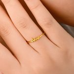 Personalized Minimalist Style Circle Open Sterling Silver Ring with 2-4 Names Birthday Anniversary Gift for Family Couples