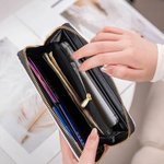 Portafoglio in pelle PU personalizzato con nome e motivo del gatto in stile vintage più scomparti regalo per amanti degli animali