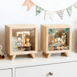 Personalized Cute Cartoon Forest Animals Wooden Money Box Piggy Bank with Name and Initial Children's Day Birthday Gift for Kids