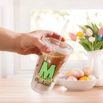 Personalisierte niedliche Hase 16 oz Ostern Stroh Wasserflasche mit Namen und Initialen täglichen Gebrauch Ostern Party Geschenk für Kinder Freunde