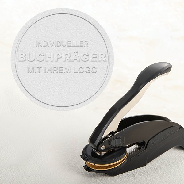 Personalisierter Buchpräger mit eigenem Logo oder Text und Aufbewahrungstasche Prägestempel Geburtstag Jahrestag Geschenk für Bücherliebhaber