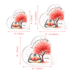 Personalized Love Tree Cute Penguin Heart Acrylic Plaque with Name and Date Home Decor Valentine's Day Anniversary Gift for Couples