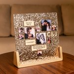 Cornice in acrilico personalizzata con a forma di cuore 9 foto base in legnoregalo decorativo di San Valentino e anniversario