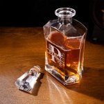 Personalized Lace Initial Whiskey Decanter with Name Birthday Father's Day Gift for Bartender Dad Whiskey Lovers