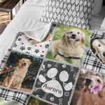 Manta suave personalizada con collage de fotos de perro o cachorro y nombre regalo de cumpleaños o conmemorativo para amantes de las mascotas